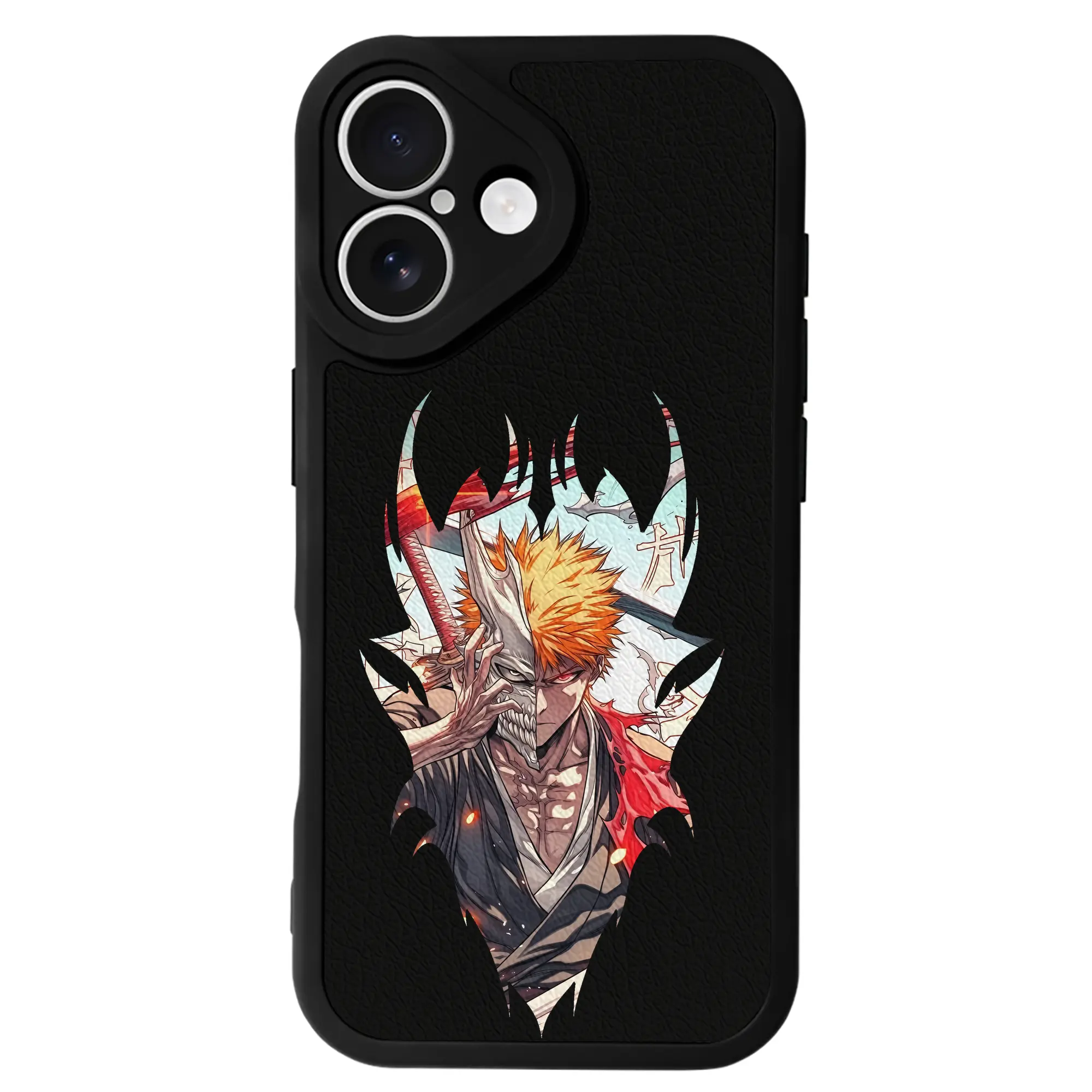 ブリーチ グッズ 黒崎 一護 - IPhone 16シリーズ対応 ・ シリコンスマホケース ・ レザー調 ・ 高精度フィット ・ 耐衝撃 ・ ワイヤレス充電対応 ・ 精密カット